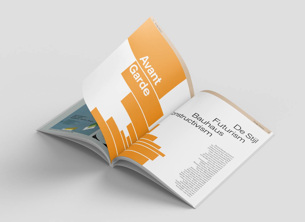 design history magazine open to avant garde spread